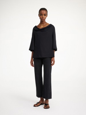 By Malene Birger Bryar Organic Cotton T-shirt Blast Svarta | SE_BB25691